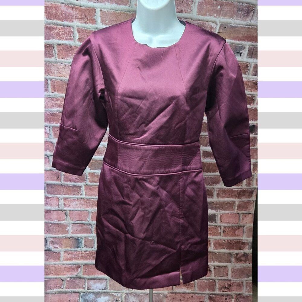 Saturday by Kate Spade Maroon Satin Dress – Women’s Size 4 – Knee Length
